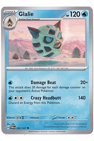 Pokemon Glalie 052/167 - بطاقة توايلايت ماسكيريد (لون النعناع)