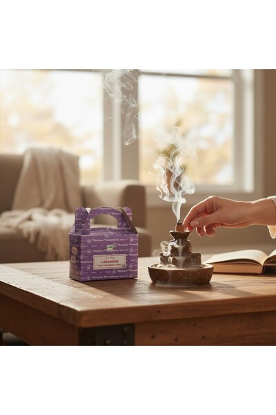 SATYA TÜTSÜ Lavender Geri Akışlı Şelale Tütsü 24 Adet Konik Tütsü