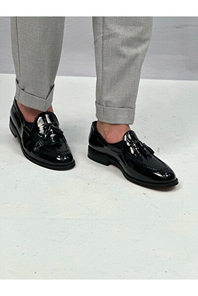 MODEFENDİ Neolit ​​Sole Tasseled Patent Leather Shoes