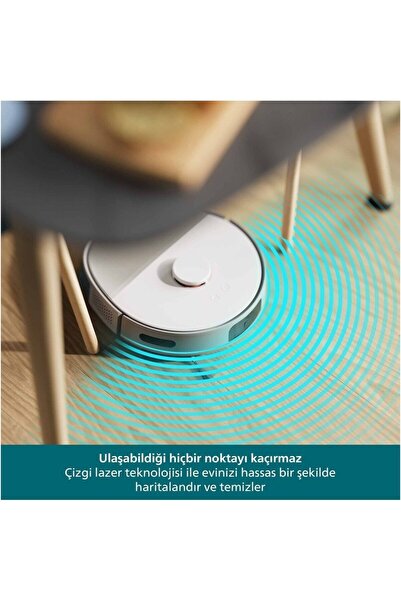 Philips 10000Pa Islak Kuru Robot Süpürge Çift Döner Paspas Çizgi Lazer Naviga...