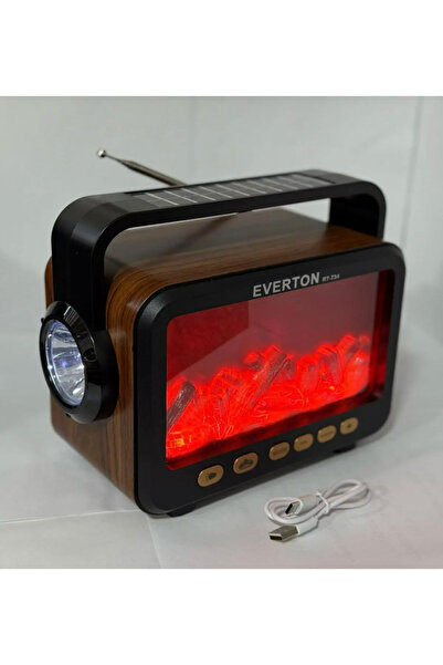 Everton RT-734 Şömine Görünümlü Nostaljik Radyo - Solar Enerjili Bluetooth Ho...