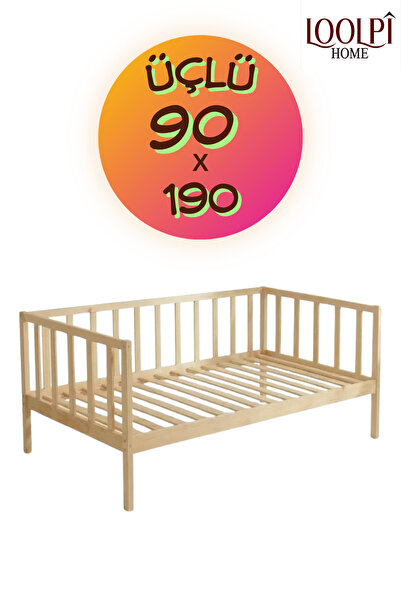Loolpi Home Ottoman Üçlü Sedir Koltuk 90x190 Cm Doğal Ahşap Bahçe ve Balkon T...