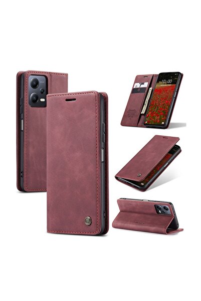 Caseme 013 Retro Θήκη Βιβλίο Wine Red (Xiaomi Redmi Note 12 Pro Plus)