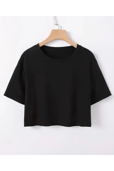 NIGRUM PARDUS New Season Solid Color 100% Cotton Girls' Oversized Crop T-Shirt