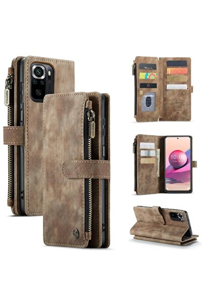 Caseme C30 Multifunctional Θήκη Πορτοφόλι Brown (Xiaomi Redmi Note 10/Note 10s)