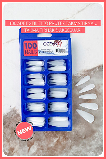 Nera Classy 100 Adet Stiletto Protez Takma Tırnak, Takma Tırnak & Aksesuarı