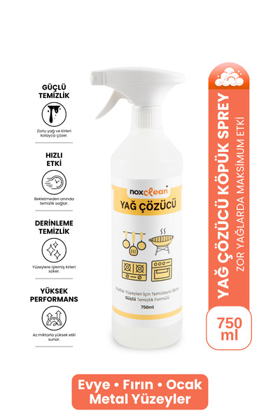 Nox Clean Yağ Çözücü Sprey 750 ml | Güçlü Formül, Zorlu Yağlara Karşı Etkili ...