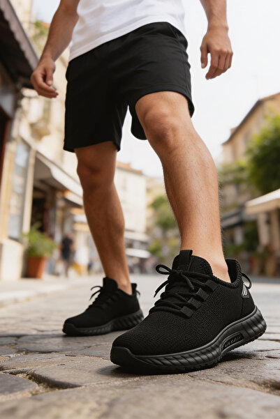 Modaarmada Siyah günlük kullanım ultra hafif esnek taban erkek sneakers