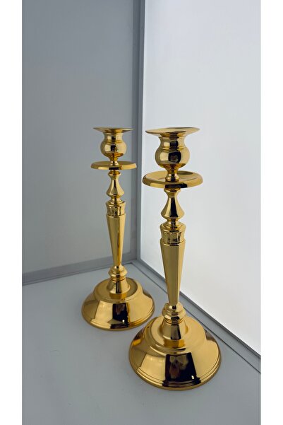 ALMASA 2-Piece Candlestick Set Gold