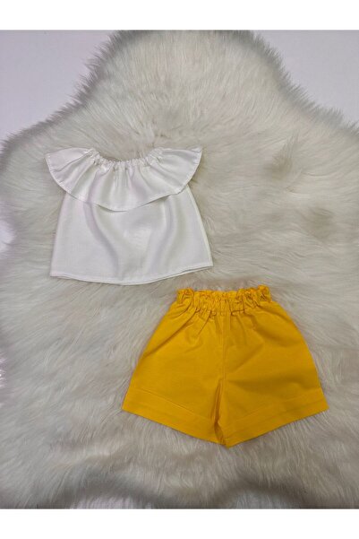 Moda Lina Baby Girl's 2-Piece Set: Madonna Collar White Blouse & Solid Color ...