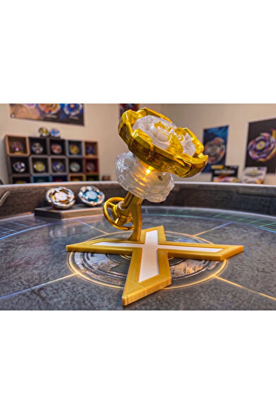 Merka Beyblade Koleksiyoneri İçin Premium X-Stand Tutamaç Aparatı - Gold Edition