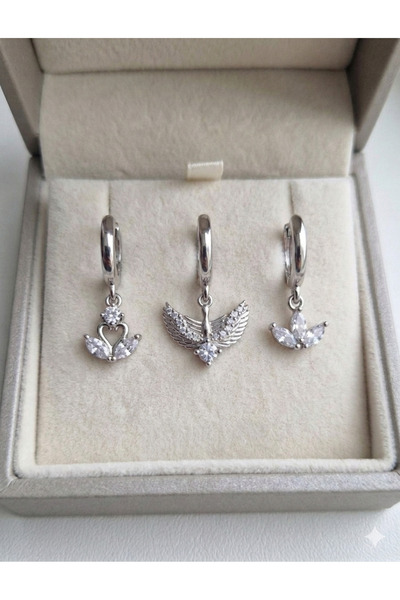 Nazellaa Bird Design Zircon Stone Earrings