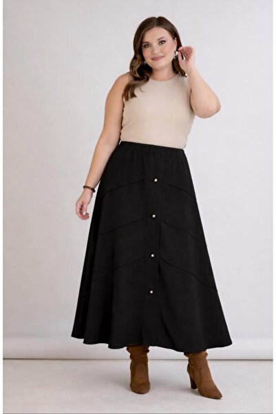 wear on BELİ LASTİKLİ DÜĞME DETAY A-FORM ETEK