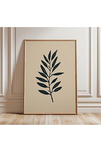 NinaStore Zeytin Dalı Posteri | Minimalist Botanik Duvar Sanatı | Yaprak Bask...