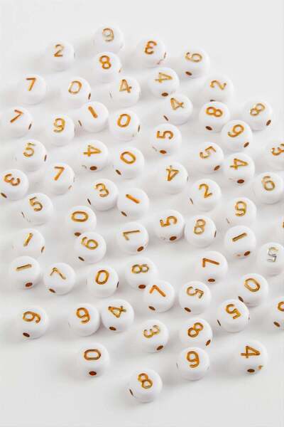 NY JOY 7 mm Yellow Colored Number Beads 500 Grams
