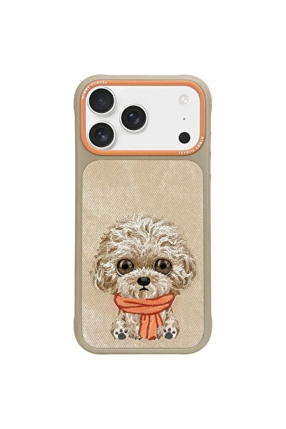 Nimmy Husă Big Eyed Pet 2.0 cu câine pentru iPhone 17 Pro Max, Bej