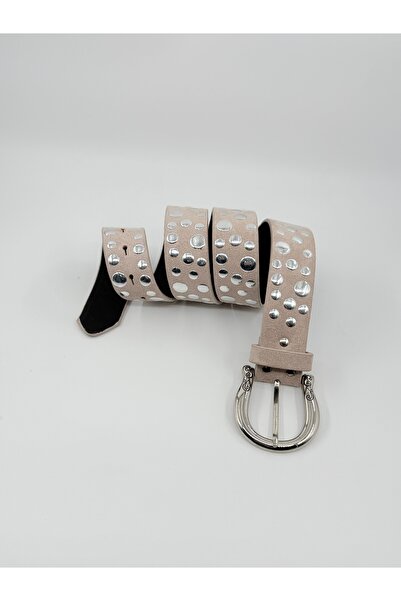 Pantastic Jeans 4cm Silver Studded Faux Leather Suede