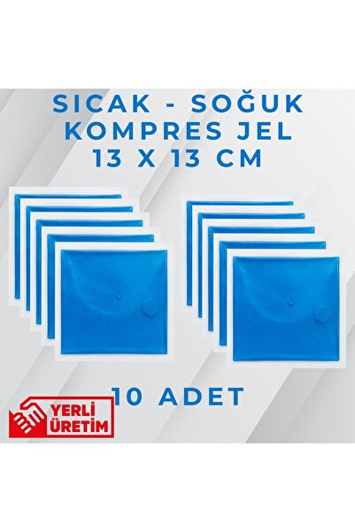 Vistart Mavi 13x13 cm 10 Adet Soğuk Kompres Jel Buz Aküsü Soğuk Zincir Buz Je...