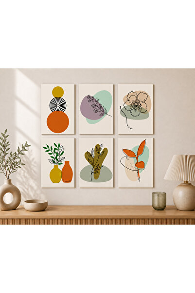 FTRMALZEMECİM 6’lı İnce MDF Tablo Seti 15x20 cm – Minimal Modern Duvar Dekoru...