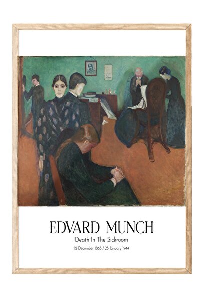 Postifull Edvard Munch - Smrt u bolničkoj sobi, slika u drvenom okviru, umetn...