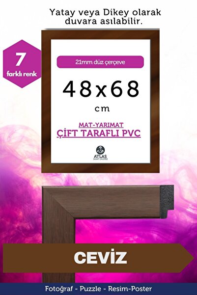 Atlas Sanat Galerisi 21mm-48x68 Cm Mat Pvc Li Camsız Fotoğraf Puzzle Belge Çe...
