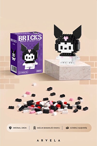 Bricks make a wise life Kuromi Karakteri - Eğitici Oyuncak Yapboz - Orijinal