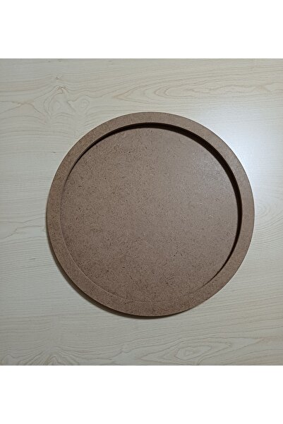 AHİ HAYAL ATÖLYESİ 34 cm Ham Mdf Ahşap Yuvarlak Led Kanallı,Moon Light,Bubble...