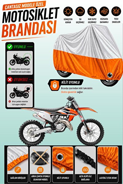 Cemku Twin غطاء محرك متوافق مع KTM 125 SX باللون الرمادي من الأعلى والبرتقالي...