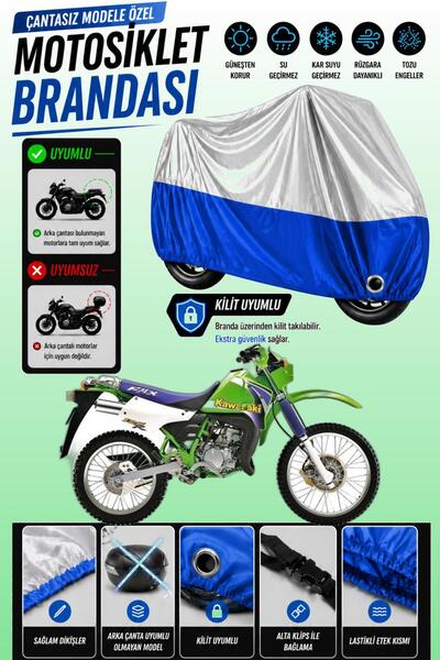 Cemku Twin غطاء محرك متوافق مع كاواساكي KMX 125 باللون الرمادي من الأعلى والأ...