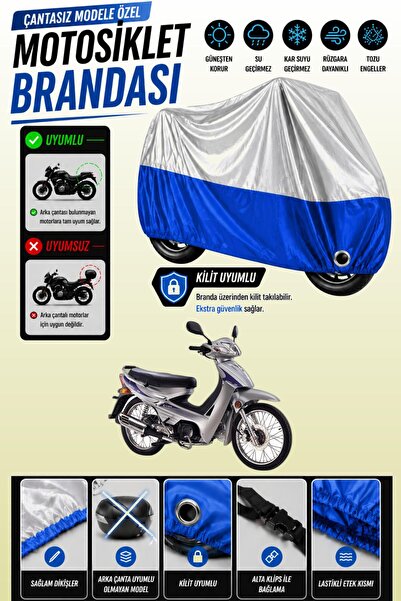 Cemku Twin غطاء محرك متوافق مع Kymco Aktiv 125 باللون الرمادي من الأعلى والأز...