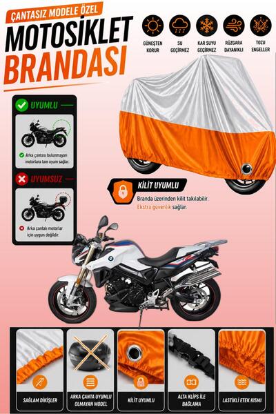 Cemku Twin Top Gray - Bottom Orange Bmw F 800 R Compatible Engine Cover, Rear...