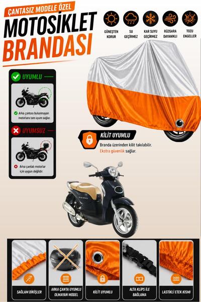Cemku Twin Top Gray - Bottom Orange Aprilia Scarabeo 200 Compatible Engine Co...