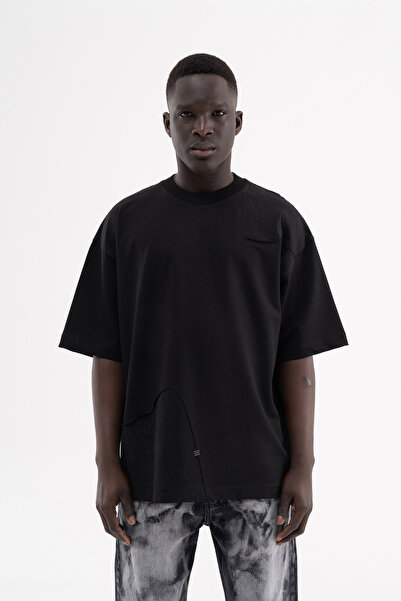 Machinist Tricou oversize pentru bărbați, cu broderie florală, cu două fețe, ...