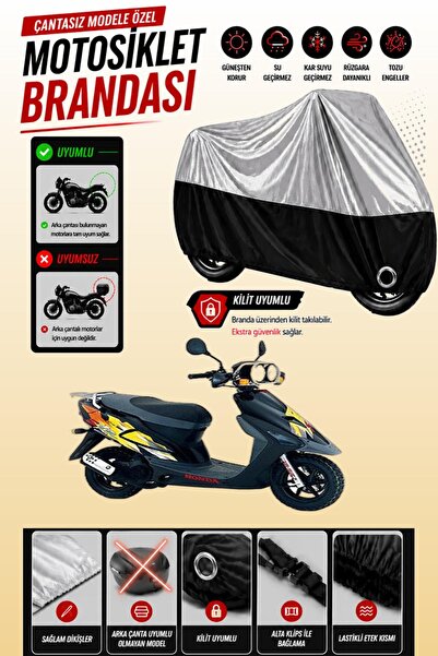 Cemku Twin غطاء محرك متوافق مع هوندا SXR 50 باللون الرمادي من الأعلى والأسود ...