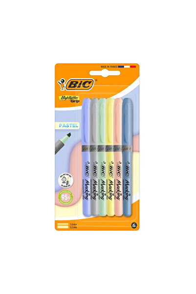 Bic Marking Highlighter Surligneurs 2026 Yeni Seri İşaretleme Kalem Seti Past...