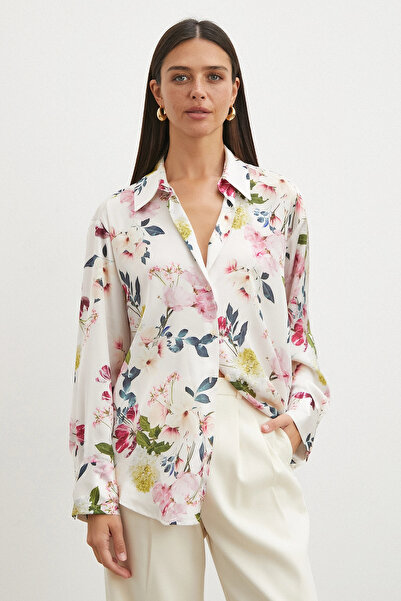 Patterned Satin Shirt