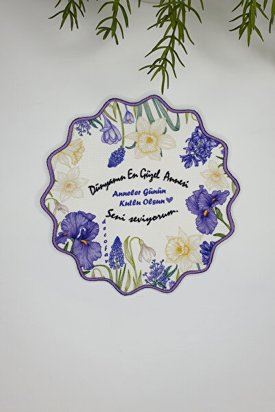 decofav Șervețel de cocktail cu broderie florală și margini festonate pentru ...