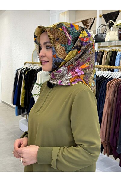 Aker 2026 %100 Saf İpek Sura Desenli Eşarp
