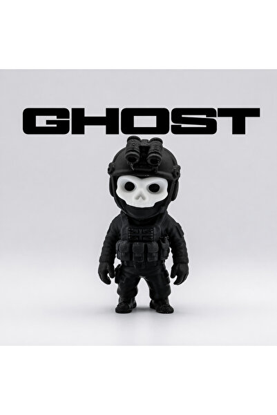 Zervano 3D Baskı Taktiksel Asker Ghost Figür - Kafatası Maskeli Figür, Çanta ...