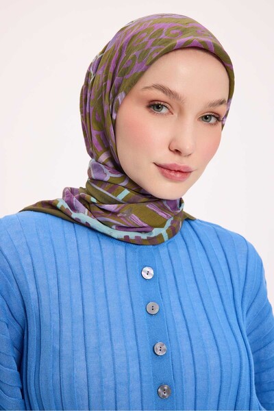Silk Home وشاح فيسكوز فيلورا للفصول الأربعة بنمط عتيق أخضر 90×90