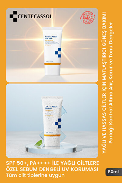 centecassol Kore Güneş Kremi - Yağlı Ciltlere Özel Sebum Dengeleyici ve Matla...