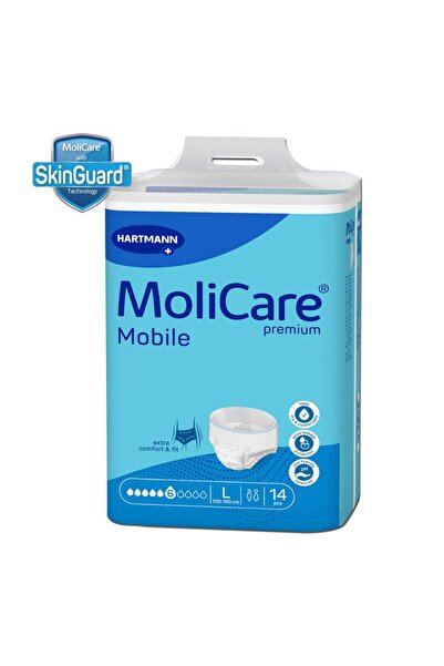 MOLICARE حفاضات كبار السن الممتازة 6D موبايل بول أب مقاس 14-L