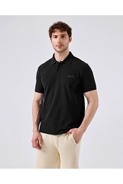 Ellesse Μπλουζάκι με λογότυπο, μαύρο, ανδρικό, με λαιμόκοψη πόλο 6Sm5018
