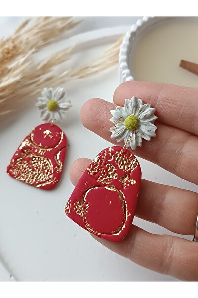 La fee aksesuar Red Pomegranate Earrings Fruit Daisy Earrings Flower Ultra Li...