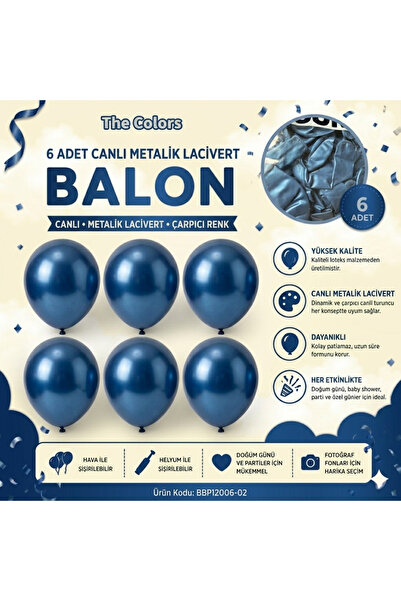 ÇAVUŞ E-TİCARET Lacivert Metalik Balon Seti,Doğum Günü Parti Balonu Parti Süs...