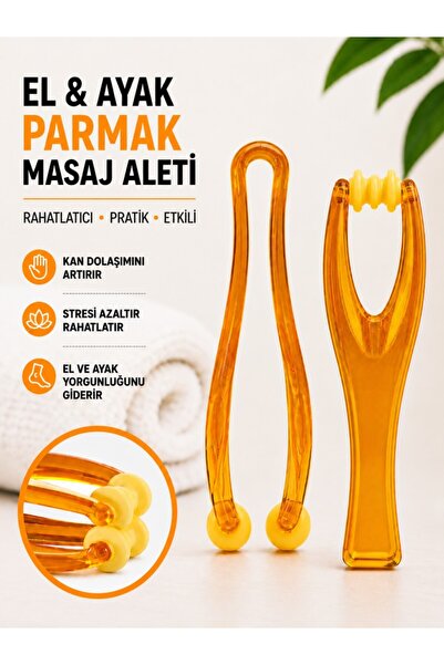 optana El & Ayak Parmak Masaj Aleti-Ergonomik Tasarım, Stres Azaltıcı Çift Ro...