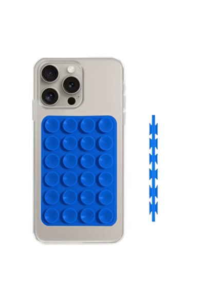 lemontti Suport Silicon Duo cu ventuze pentru telefon Albastru