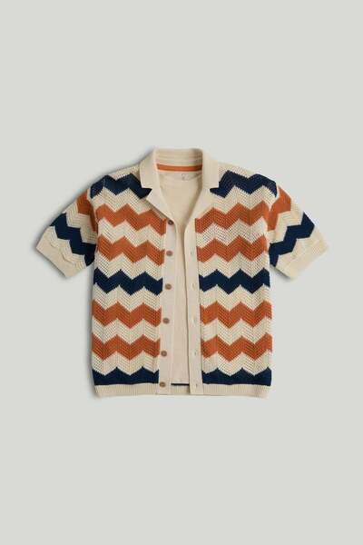 MOTHERCARE طقم قميص وتي شيرت متموجين بالكروشيه