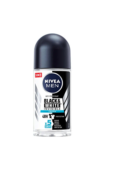 NIVEA Men Black & White Invisible Fresh Deodorant Roll-On, 50 ml
