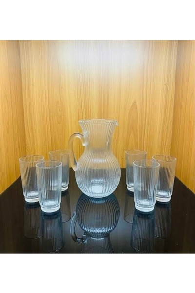 GLASS ELMAS Şık Tasarım Sürahi & Bardak Takımı – Günlük ve Misafir Sunumları ...